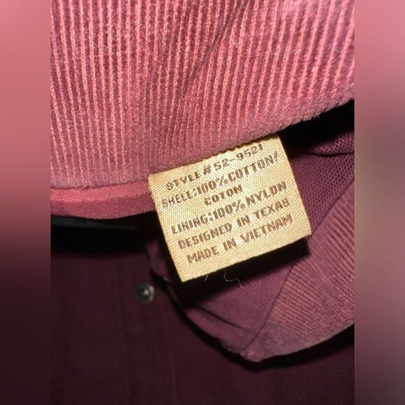 VTG Powder River Outfitters Panhandle Slim Chore Jacket Mens L Maroon Western‎ - Picture 6 of 10